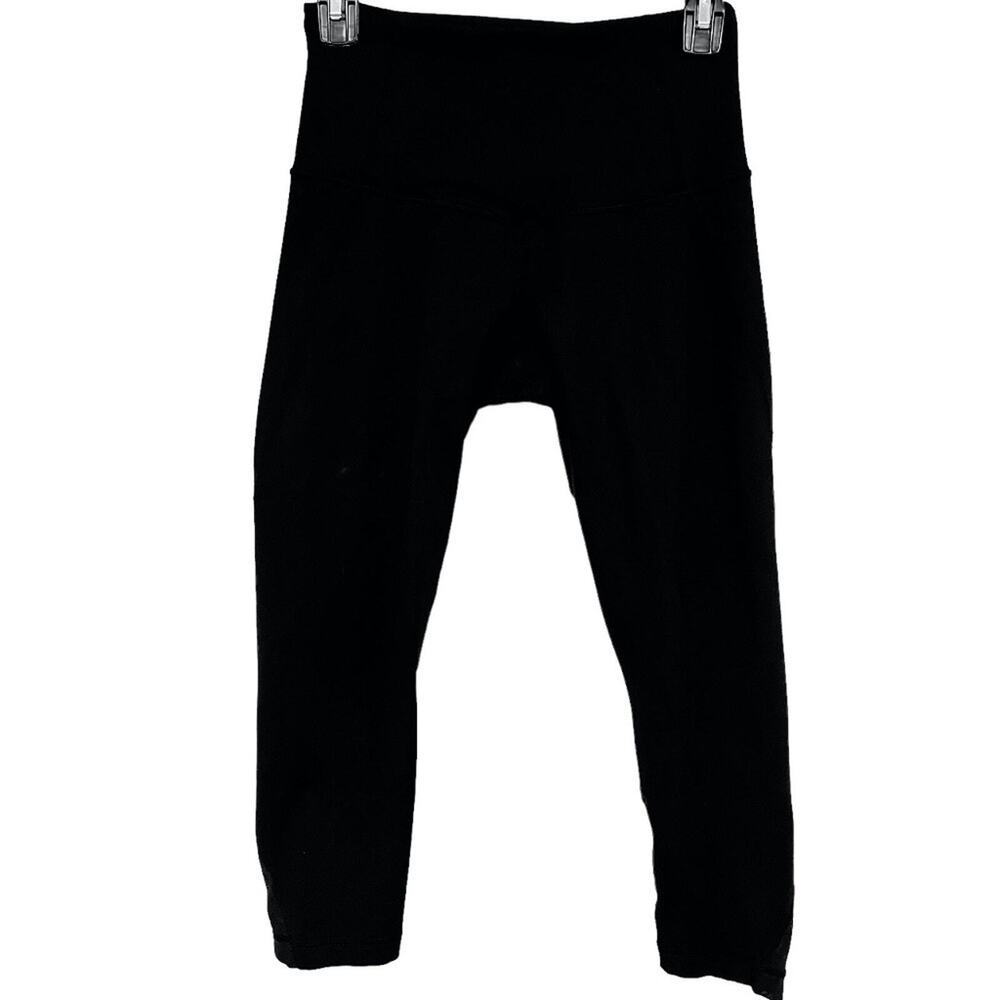 ZELLA Black Cropped Skinny Pull On Workout Athletic Stretch Knit Leggings S